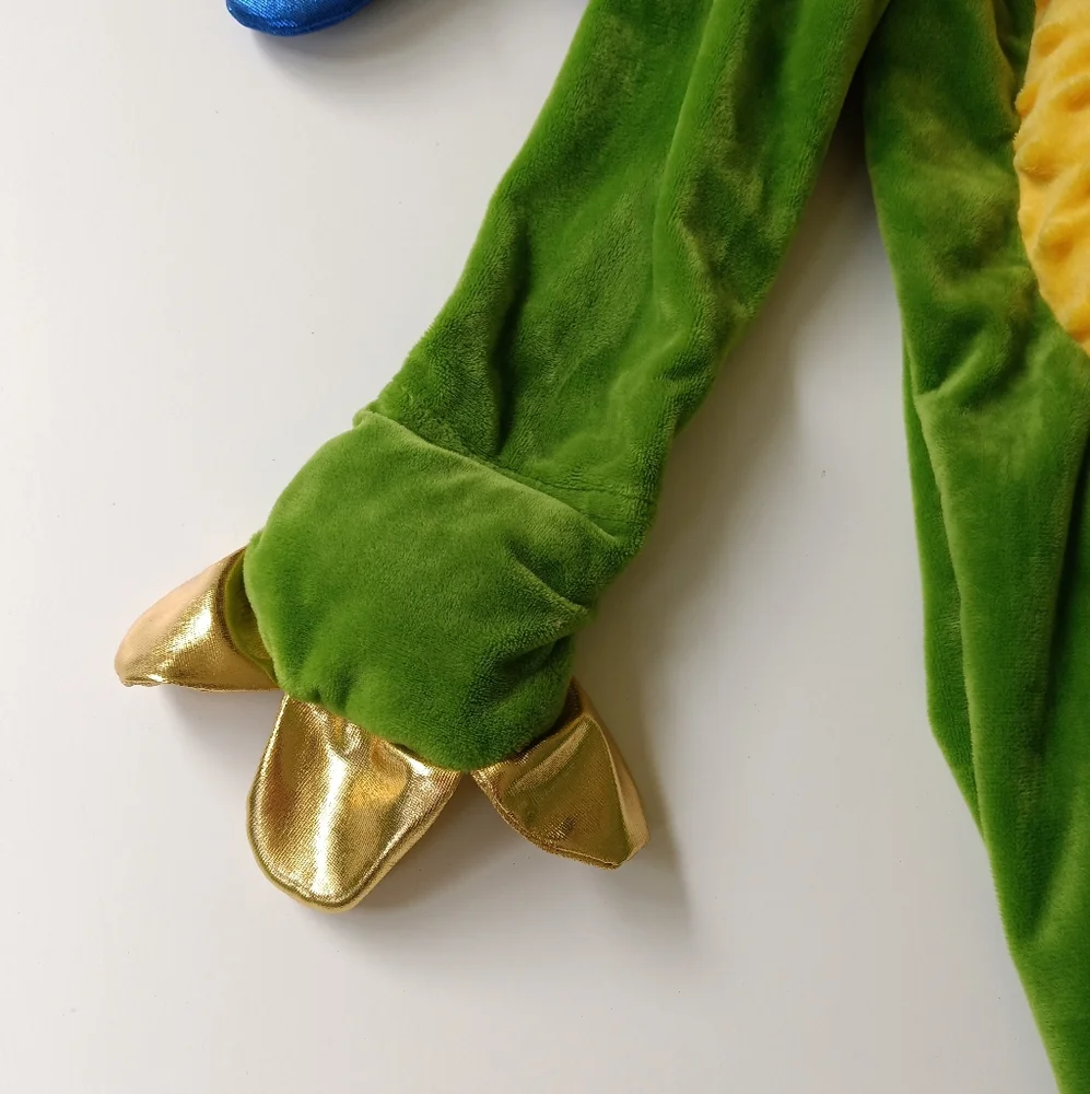 Dragon Halloween Costume Plush Velour with Stuffed Head